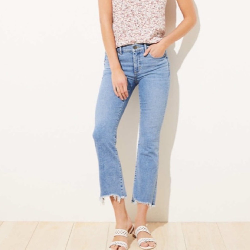 LOFT High-Waisted Flare Crop Jeans